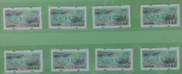 Set Of 8 Green Imprint 2015 ATM Frama Stamps-TAIPEI Stamp Exhi.-Taiwan Trout Fish Unusual - Oddities On Stamps