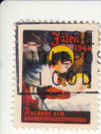 Denemarken Kerstvignet Cat AFA Julemaerker Aalborg Alm. Underst. Jaar 1944 Gestempeld Cat 6.00 DKK - Local Post Stamps