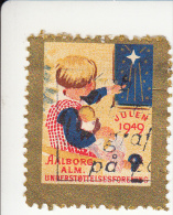 Denemarken Kerstvignet Cat AFA Julemaerker Aalborg Alm. Underst. Jaar 1949 - Local Post Stamps