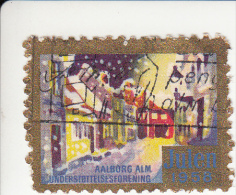 Denemarken Kerstvignet Cat AFA Julemaerker Aalborg Alm. Underst. Jaar 1958 - Local Post Stamps