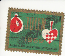 Denemarken Kerstvignet Cat AFA Julemaerker Aalborg Alm. Underst. Jaar 1959 - Ortsausgaben