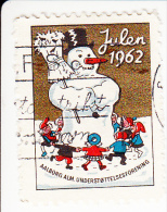 Denemarken Kerstvignet Cat AFA Julemaerker Aalborg Alm. Underst. Jaar 1962 - Local Post Stamps