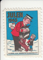 Denemarken Kerstvignet Cat AFA Julemaerker Aalborg Alm. Underst. Jaar 1963 - Emisiones Locales