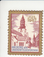 Denemarken Kerstvignet Cat AFA Julemaerker Aalborg Alm. Underst. Jaar 1967/ Nr 2 Van 5 - Local Post Stamps