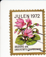 Denemarken Kerstvignet Cat AFA Julemaerker Aalborg Alm. Underst. Jaar 1972/ Nr 1 Van 5 - Local Post Stamps