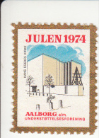 Denemarken Kerstvignet Cat AFA Julemaerker Aalborg Alm. Underst. Jaar 1974/ Nr 2 Van 5 - Emisiones Locales