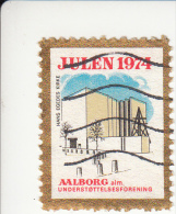 Denemarken Kerstvignet Cat AFA Julemaerker Aalborg Alm. Underst. Jaar 1974/ Nr 2 Van 5 - Local Post Stamps