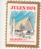 Denemarken Kerstvignet Cat AFA Julemaerker Aalborg Alm. Underst. Jaar 1974/ Nr 3 Van 5 - Ortsausgaben