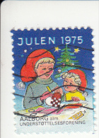 Denemarken Kerstvignet Cat AFA Julemaerker Aalborg Alm. Underst. Jaar 1975/ Nr 1 Van 5 - Local Post Stamps