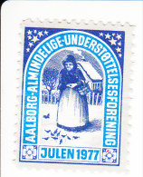 Denemarken Kerstvignet Cat AFA Julemaerker Aalborg Alm. Underst. Jaar 1977/ Nr 3 Van 5 - Local Post Stamps