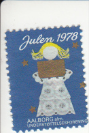 Denemarken Kerstvignet Cat AFA Julemaerker Aalborg Alm. Underst. Jaar 1978/ Nr 1 Van 5 - Local Post Stamps