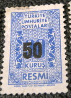 Turkey 1963 Official Surcharged 50k - Used - Francobolli Di Servizio
