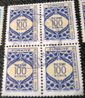 Turkey 1973 Official 100k X4 - Used - Francobolli Di Servizio