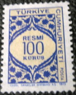 Turkey 1973 Official 100k - Used - Francobolli Di Servizio