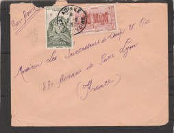 AOF  Yvert  37 + 39 Sur Lettre  Avion  ADIAKE Côte D'Ivoire  2/9/1952 - Brieven En Documenten