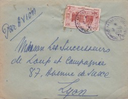 AOF  Yvert  39 Sur Lettre  Avion Cachet Violet  MAMOU Guinée Française 6/11/1950 - Brieven En Documenten