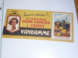 BUVARD Publicitaire Pain D Epice VANDAMME Pave Des Rois 4 - Pain D'épices