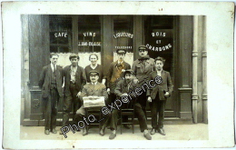 CPA Carte Photo Commerce Café Alcool 1920 ROMAINVILLE Seine Saint Denis 93 - Romainville