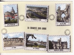 LA CHARITE SUR LOIRE (Nièvre) 6 Vues En Format Timbre- Flamme Philatélique - GRAND FORMAT - VOIR  2 SCANS - - La Charité Sur Loire