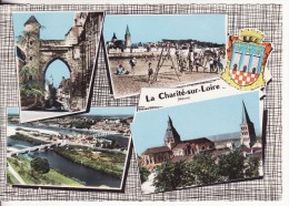 LA CHARITE SUR LOIRE (Nièvre) 4 Vues Avec Armoirie-Blason De La Ville - GRAND FORMAT - VOIR  2 SCANS - - La Charité Sur Loire