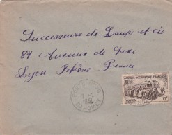 AOF  Yvert  40 Sur Lettre Avion  PORTO NOVO  Dahomey  7/2/1951 - Briefe U. Dokumente