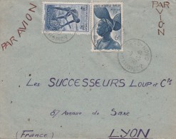 AOF  Yvert  36 + 38 Sur Lettre Avion  PORTO NOVO  Dahomey  8/3/1950 - Briefe U. Dokumente