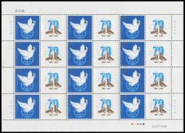 CHINA 2015 Z39  70th Victory Against Japanese Special Stamp Dove Bird Full Sheet - Pelícanos