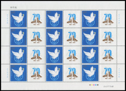 CHINA 2015 Z39  70th Victory Against Japanese Special Stamp Dove Bird Full Sheet - Pelikanen