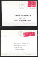 Mne De BEQUET 1.00 Rge BANDE De 2 Timbres Sur Lettres De 92 ASNIERES CHANZY Et 93 DRANCY Pour NANTERRE - 1971-1976 Marianne (Béquet)