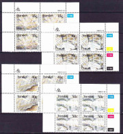 Transkei - 1990 - Fossils - Complete Set Control Blocks - Fossilien