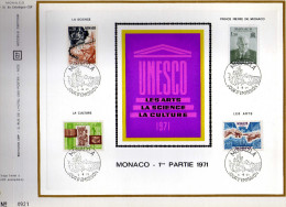 Feuillet Tirage Limité CEF 32 Monaco Unesco Les Arts La Science La Culture - Storia Postale