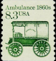 1985 USA Transportation Coil Stamp Ambulance Sc#2128 History Car Post - Rollen