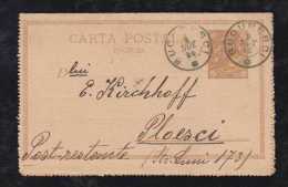 Rumänien Romania 1893 Stationery Letter Card BUCAREST To POLESCI - Cartas & Documentos