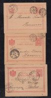 Rumänien Romania 1894-97 3 Stationery Cards To Germany - Covers & Documents