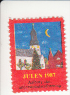 Denemarken Kerstvignet Cat. AFA Julemaerker Aalborg Alm.underst; Jaar 1987 Nr 3 Van 5 - Emisiones Locales