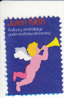 Denemarken Kerstvignet Cat. AFA Julemaerker Aalborg Alm.underst; Jaar 1988 Nr 1 Van 5 - Local Post Stamps