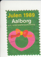 Denemarken Kerstvignet Cat. AFA Julemaerker Aalborg Alm.underst; Jaar 1989 Nr 1 Van 2 - Emisiones Locales