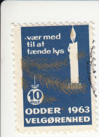 Denemarken Kerstvignet Cat. AFA Julemaerker Odder Velgorenhedsmaerke; Jaar 1963 3e Van 3 - Emisiones Locales