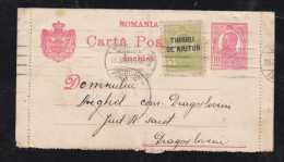 Rumänien Romania 1916 Stationery Letter Card + War Tax Stamp Used Local - Briefe U. Dokumente