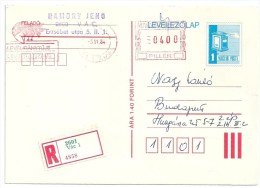 4796 Hungary Meter Stempel Fauna Animal Bird Post Postal History Registered - Afstempelingen & Vlagstempels