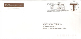 Lettre T   " CHAPOUTIER " Avec Flamme De  Bourges  ( 18 )  Daté Du  24 - 03 - 2008 - Cards/T Return Covers