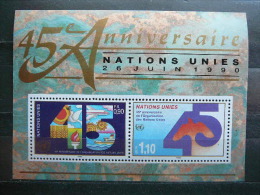 UNO Geneva 1990 MNH # Mi.188/9 Block6 45 Years United Nations United Nations UN - Neufs