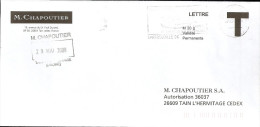 Lettre T   " CHAPOUTIER " Avec Flamme De   Sartrouville  (  68  )  Daté Du  27 - 05  - 2008 - Cartes/Enveloppes Réponse T