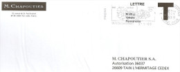 Lettre T   " CHAPOUTIER " Avec Flamme De   Waldighoffen (  68  )  Daté Du  03 - 01 - 2008 - Cards/T Return Covers