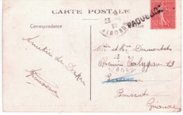 1922- AO F -C P A Jeune Femme De La Côte De Kroo ( Fortier ) Affr. 50 C Semeuse Oblit. PAQUEBOT 40 Mm - Covers & Documents