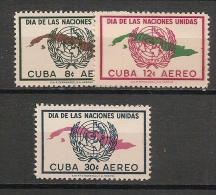 CUBA - Posta Aérienne - Air Mail  - ONU - Yvert # A 169/171 -  * MINT (Light Trace Of Hinge) - Airmail