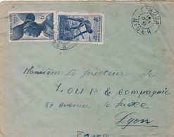 AOF Yvert  36 + 38  Sur Lettre TAHOUA Niger  14/10/1951 - Briefe U. Dokumente