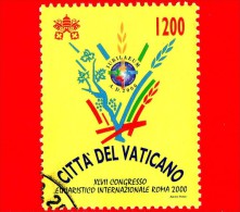 VATICANO - Usato - 2000 - 47º Congresso Eucaristico Internazionale - 1200 L. • Emblema - Oblitérés