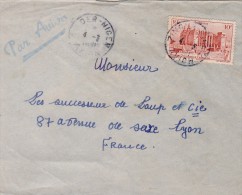 AOF Yvert  39  Sur Lettre Avion  Cachet  ZINDER AVION Niger  4/3/1951 - Briefe U. Dokumente