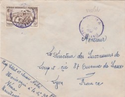 AOF Yvert  40  Sur Lettre Cachet NEMA Mauritanie 19/8/1952 - Covers & Documents